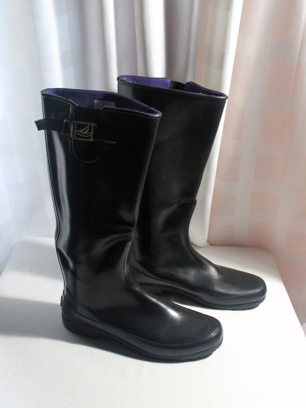 Sperry Top-Sider Waterproof Black Rubber High Boots, Women's 11